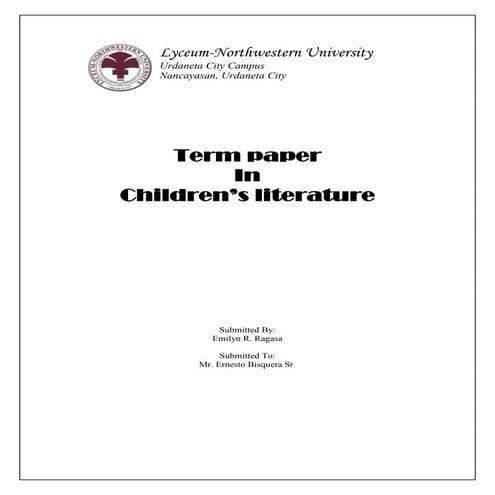 Term paper in Childrens Literature