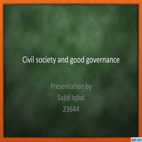 Civil society and good governance