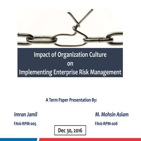 Term paper - impact of organizational culture on enterprise risk management (...