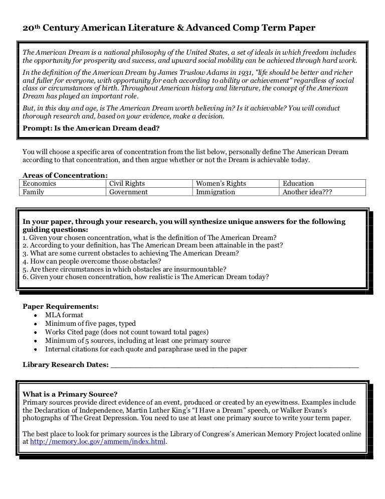American gov term paper