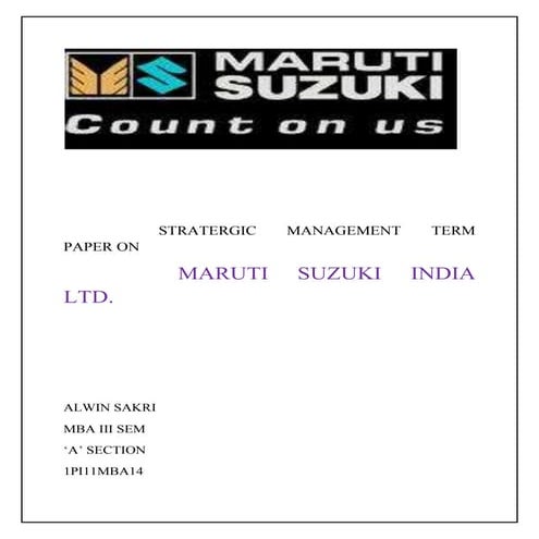 Term paper on maruti suzuki