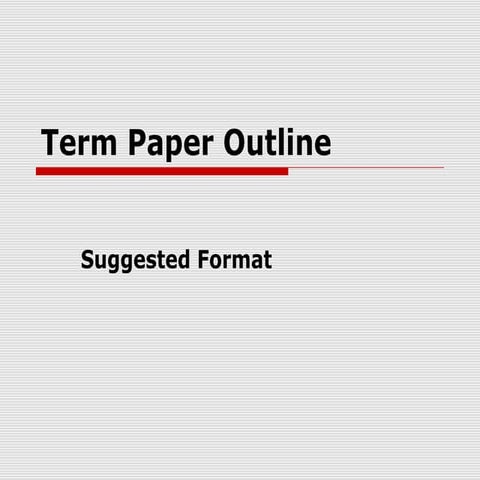 Term paper outline
