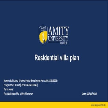 Building/villa plan 2 floors Term paper 