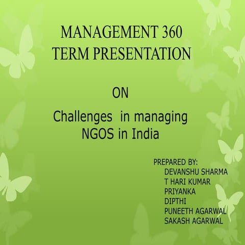 Challenges  in managing NGOS in India