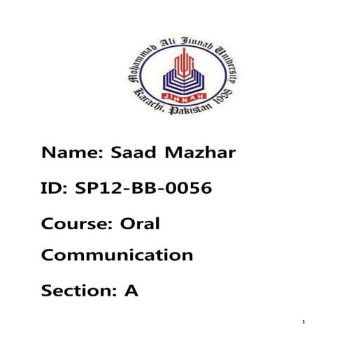 Term Report of Oral Communication