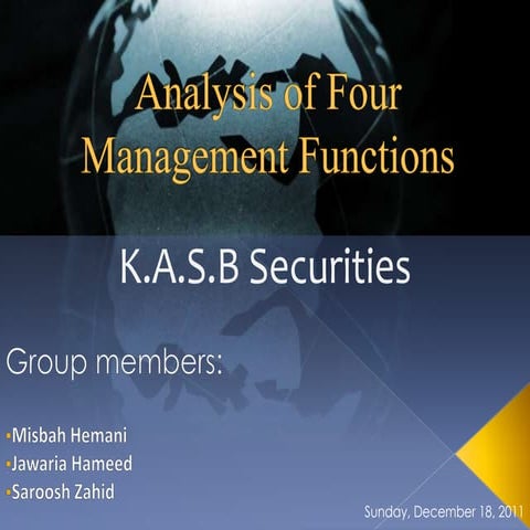 Four Functions of Management (KASB Securities Pak)