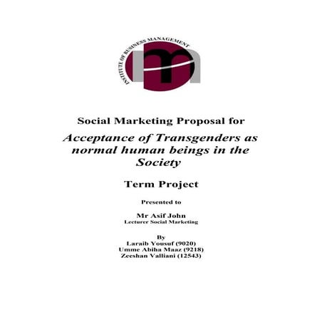Social Marketing Plan for Transgenders