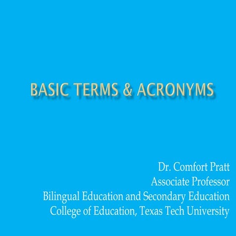 Terms and acronyms class