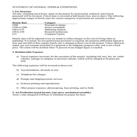 Terms and conditions of contract