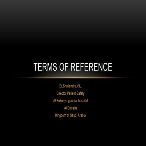 Terms of reference