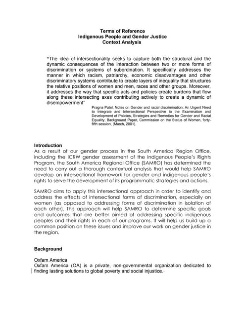 Terms Of Reference Context Analysis