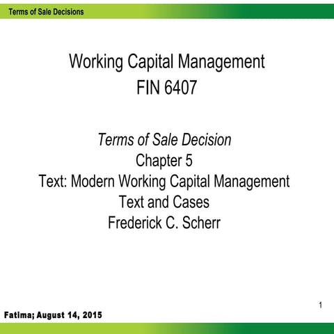 Terms of sale decisions