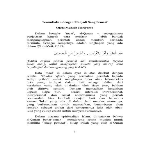 Termuliakan dengan menjadi sang pemaaf 01 | PDF