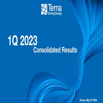 Terna – 1Q 2023 Consolidated Results Presentation