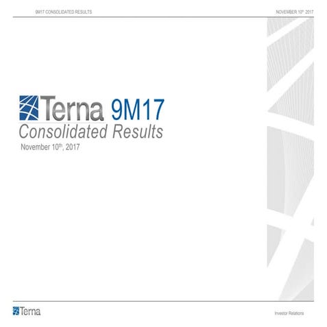 9M 2017 - Consolidated Results (November 10, 2017)