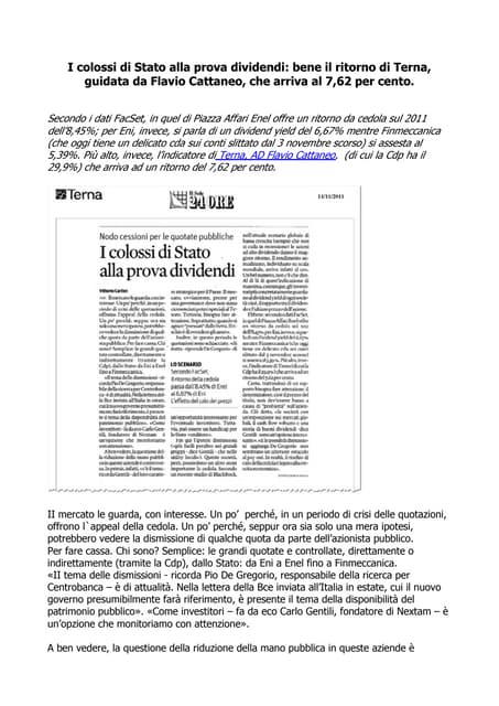 Flavio Cattaneo: Piazza Affari Tern...