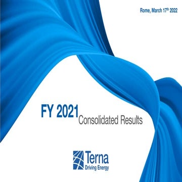 Terna - FY 2021 Consolidated Results Presentation
