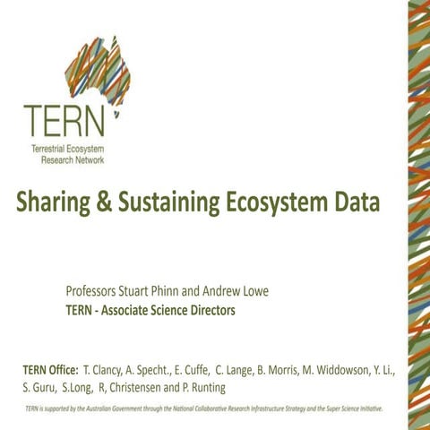 Sharing & Sustaining Ecosystem Data