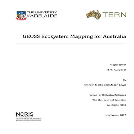 GEOSS Ecosystem Mapping for Australia