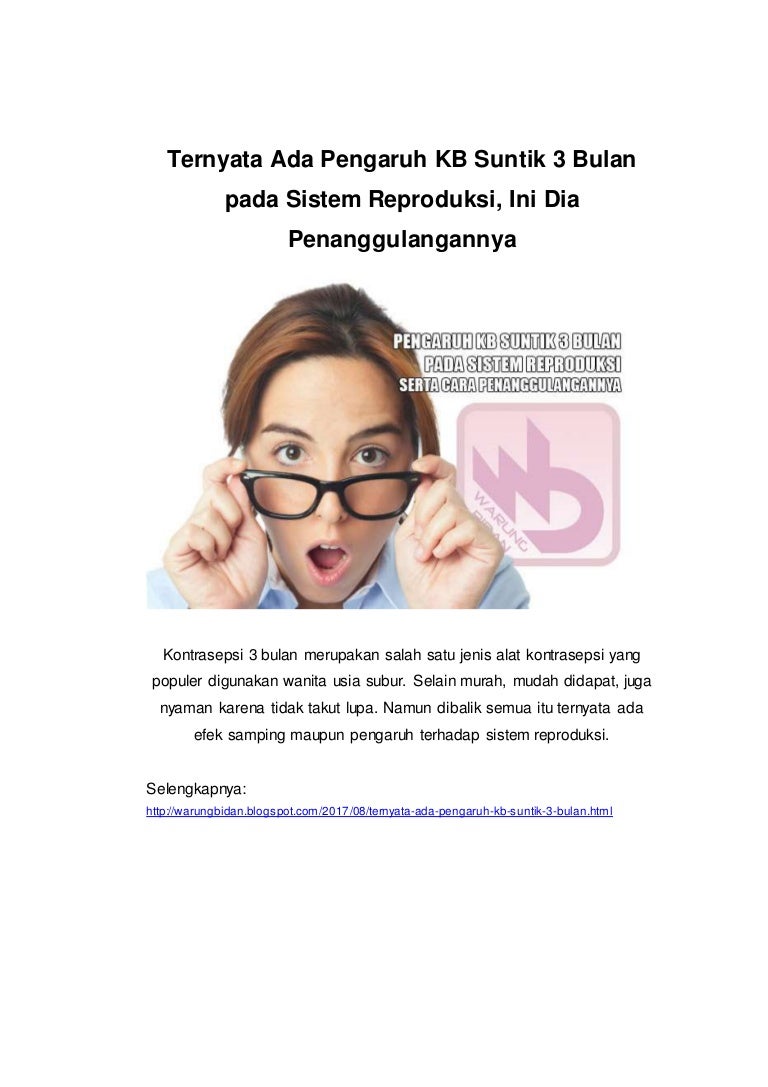 Ternyata Ada Pengaruh Kb Suntik 3 Bulan Pada Sistem Reproduksi