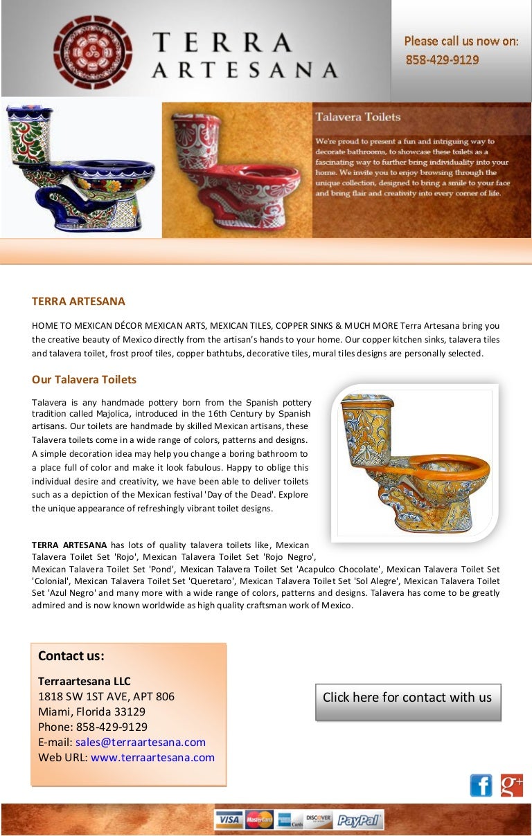 Terra Artesana - Talavera Toilets Terra Artesana - Talavera Toilets