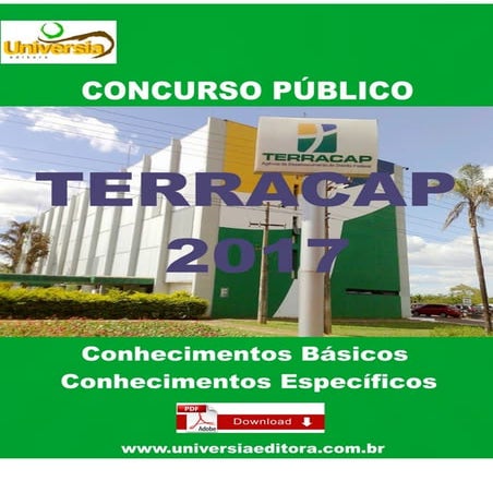 APOSTILA TERRACAP 2017 ENGENHEIRO CIVIL + VÍDEO AULAS