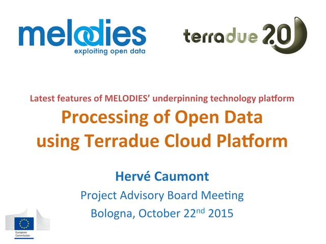 Terradue Cloud Platform for the MELODIES Environmental services