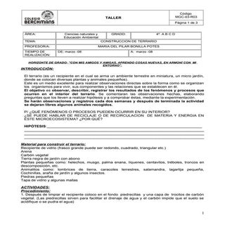 Terrario Instrucciones