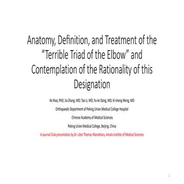 Terrible triad of the Elbow