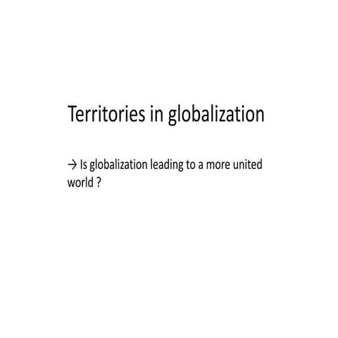 Territories in globalization