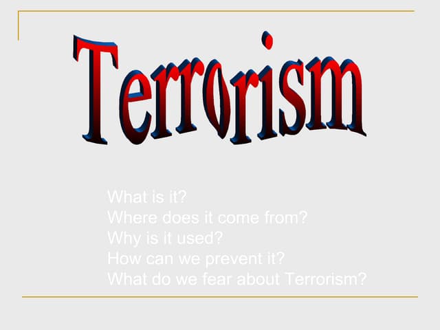 Terrorism