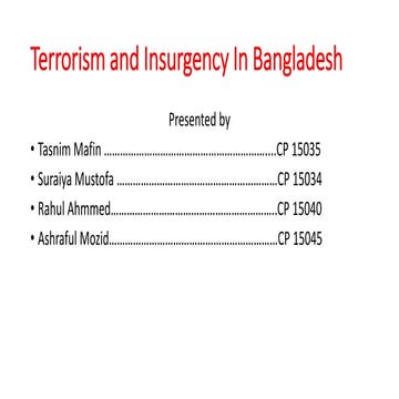 Terrorism in bangladesh (2) | PPT