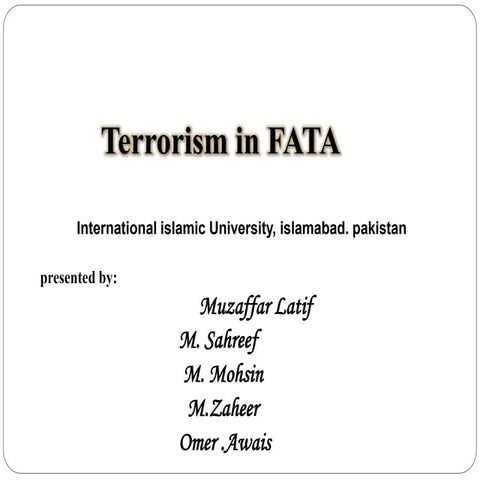 Terrorism in fata, pakistan