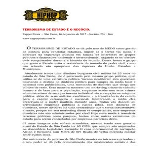 TERRORISMO DE ESTADO É O NEGÓCIO.