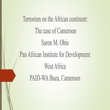 Terrorism on the African continent: The case of Cameroon