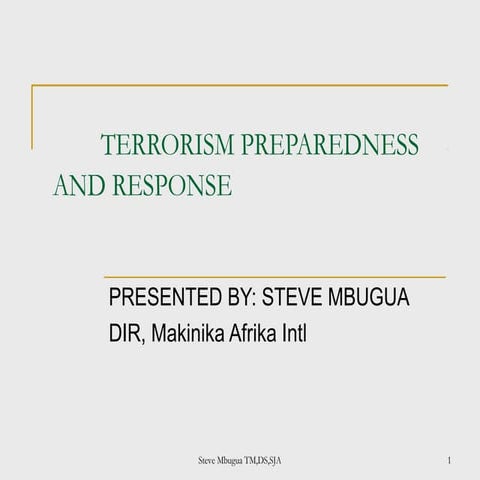 Terrorism preparedness and response | PPT