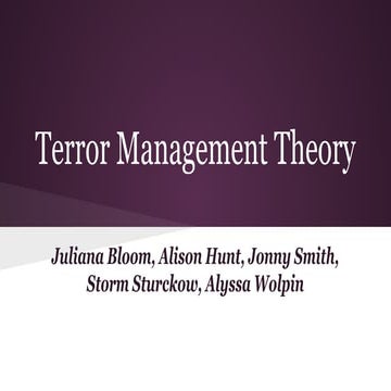 Terror management theory ppt | PDF
