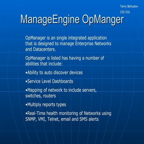 Free OpManager training Part 4 - Fault Management and IT automation | PPTX