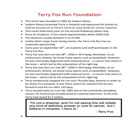 Terry fox run foundation