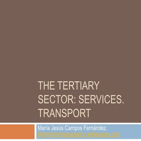 The Tertiary Sector. Services: Transport