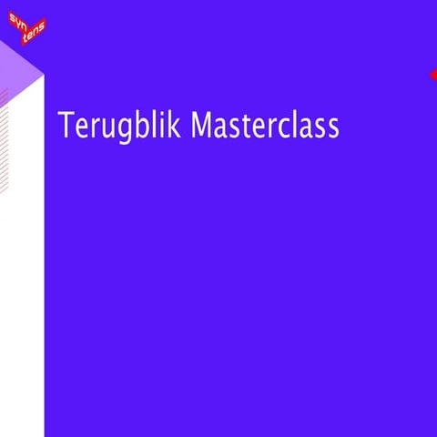 Terugblik Masterclass
