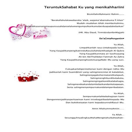 Teruntuk sahabat ku yang menikah hari ini