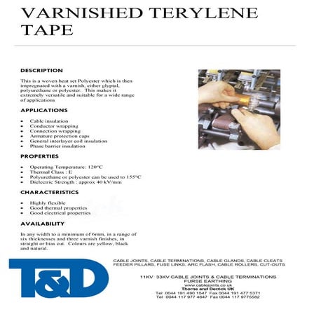 Terylene Tapes (Varnished)