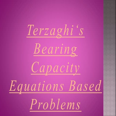 Numerical Question on Terzaghi Bearing Capacity Theory, Meyerhof Bearing Capa...