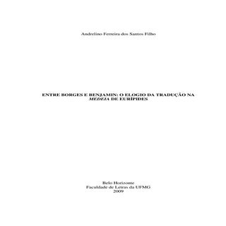 ENTRE BORGES E BENJAMIN: O ELOGIO D...