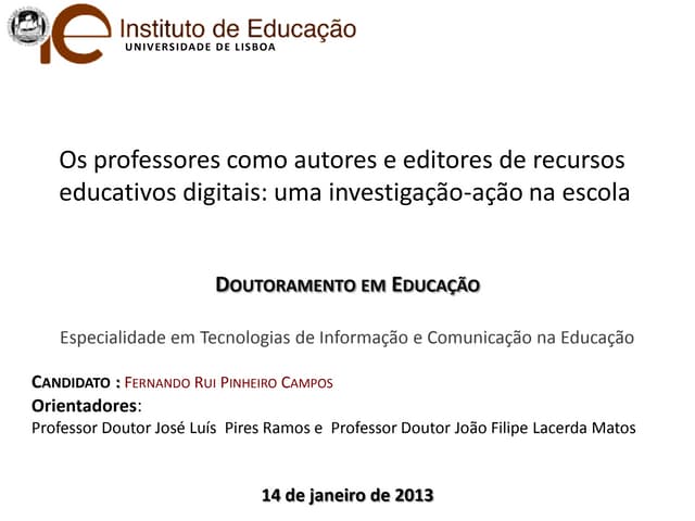 Apresentação Tese de Doutoramento