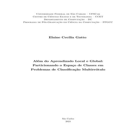 Além do Aprendizado Local e Global: Particionando o Espaço de Classes em Prob...
