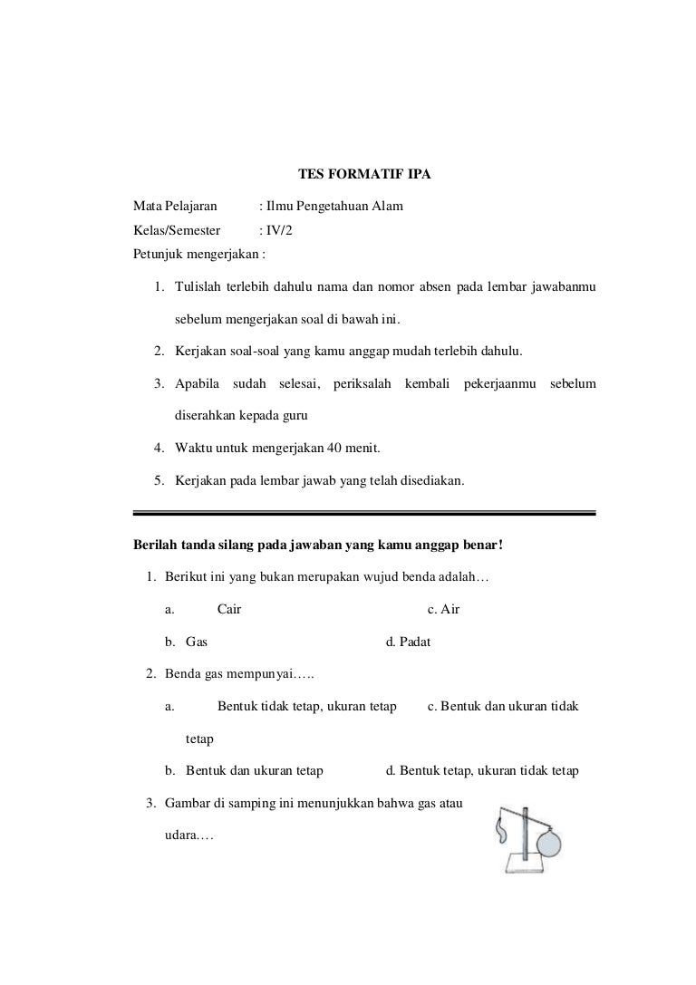 Tes Formatif Ipa