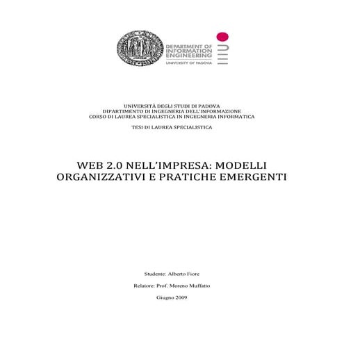Web 2.0 nell’impresa: modelli organizzativi e pratiche emergenti