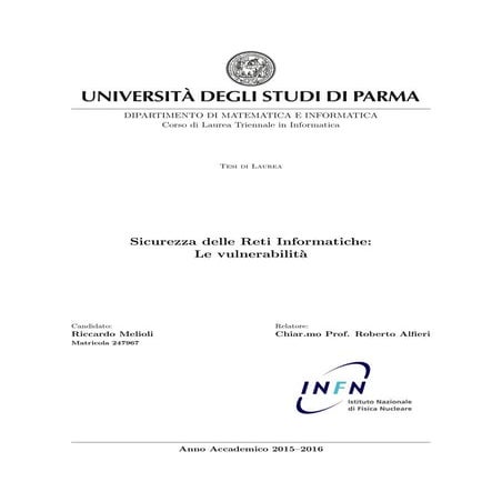 Tesi di Laurea sulla Sicurezza delle Reti Informatiche: Le vulnerabilità